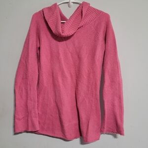 Pink Sweater Size XL 15 17 Fuzzy Stretch No‎ Boundaries Funnel Neck Juniors